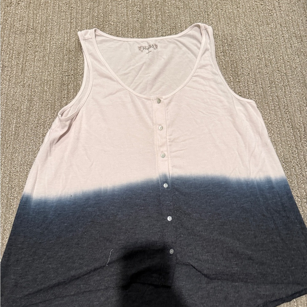 Mudd Pink and Gray Ombre Tank Top